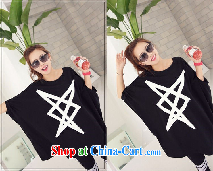 In 2015, spring and summer, Korean version of the greater, ultra-liberal underlined geometry bat sleeves larger version 100 hem graphics thin T pension 200 jack can be seen wearing black are code pictures, price, brand platters! Elections are good character, the national distribution, so why buy now enjoy more preferential! Health