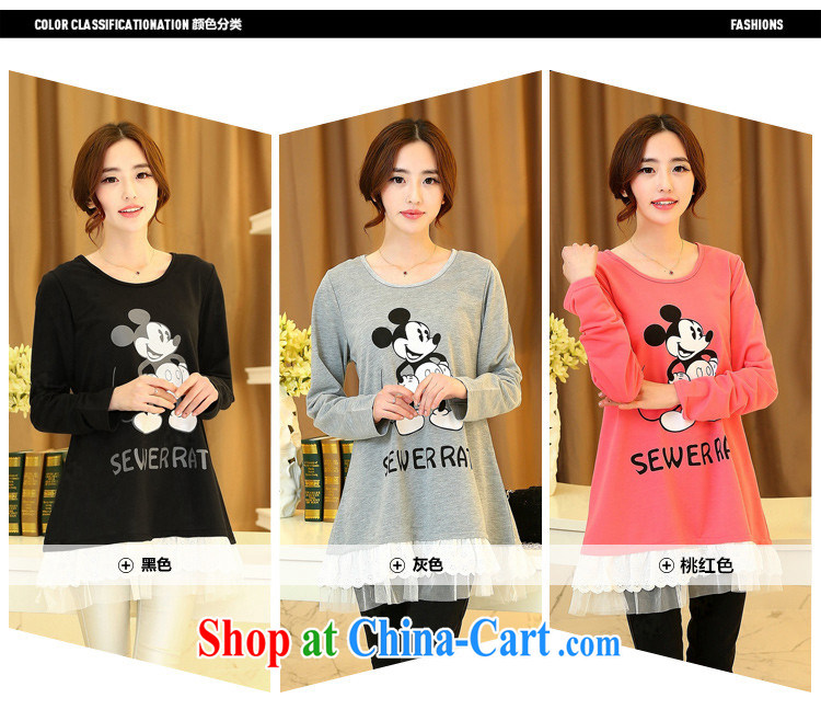 ZZ &FF 2015 spring New, and indeed increase, women with thick mm jack 200 long-sleeved shirt T solid T-shirt stylish and relaxed a cartoon T-shirt peach XXXL pictures, price, brand platters! Elections are good character, the national distribution, so why buy now enjoy more preferential! Health