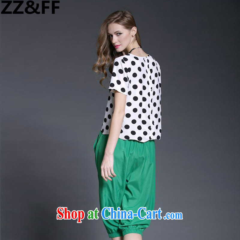 ZZ &FF 2015 the United States and Europe, female summer thick MM new retro dot snow woven shirts, 7 pants two-piece two-piece picture color XL, ZZ &FF, shopping on the Internet