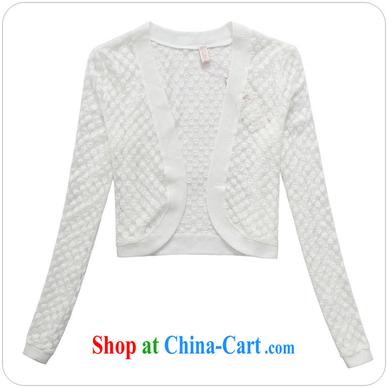 CONSTITUTION AND CLOTHING new 2015 quarter 4 100 ground Openwork knit-mm thick lady cultivating the T-shirt long-sleeved T-shirt air-conditioned the fat increase, female, a shawl white 4XL 180 - 200 jack, constitution, and shopping on the Internet