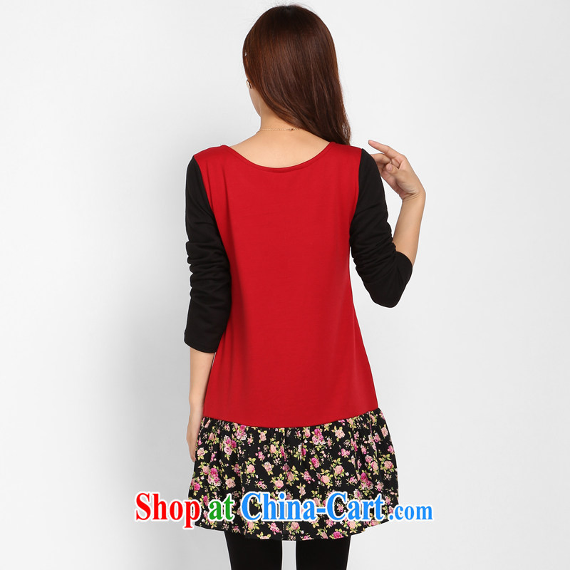Laurie, Flower Spring 2015 Women's clothes thick mm XL Korean snow woven stamp duty, with tile graphics thin dresses 6101 red 6 XL, Shani flower (Sogni D'oro), and shopping on the Internet