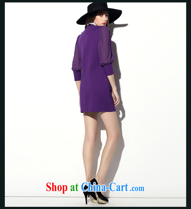 Mephidross economy honey, 2015 spring new and indeed increase, female high-end snow woven stitching 7 cuff video thin package and cotton dress 2008 purple large code 3 XL pictures, price, brand platters! Elections are good character, the national distribution, so why buy now enjoy more preferential! Health