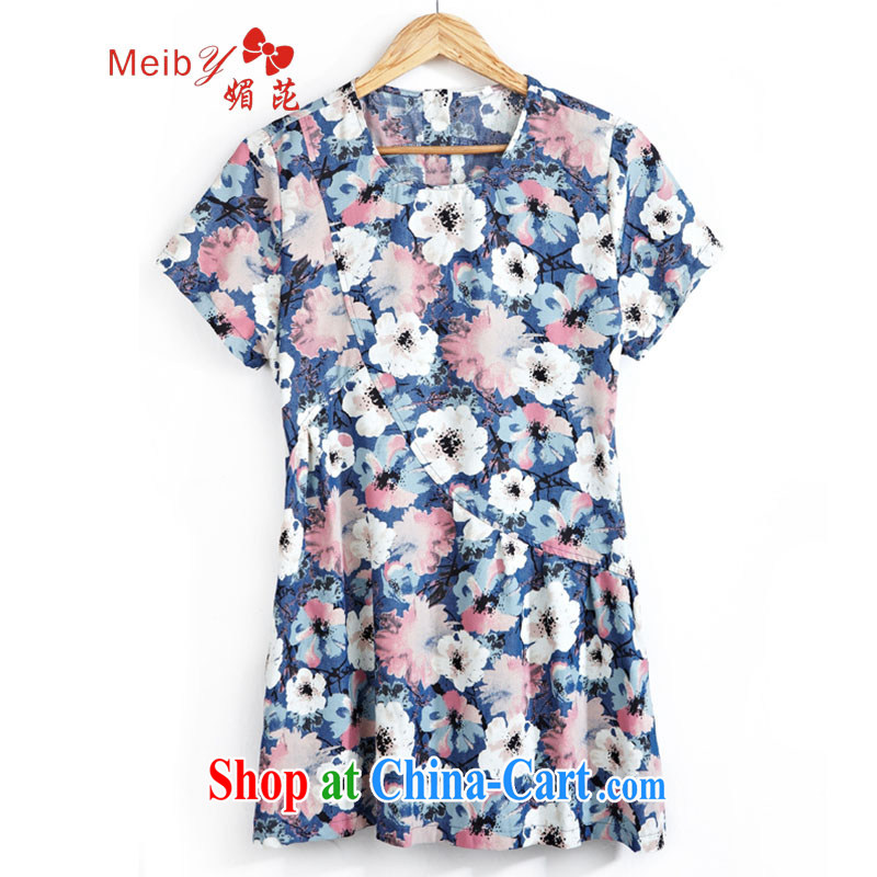 The Code women on 100 2015 summer Korean girl, short-sleeved floral loose larger female short-sleeved T-shirt girl, summer dress 2911 #picture color XXL, Mei Sanitary accommodation (Meiby), online shopping