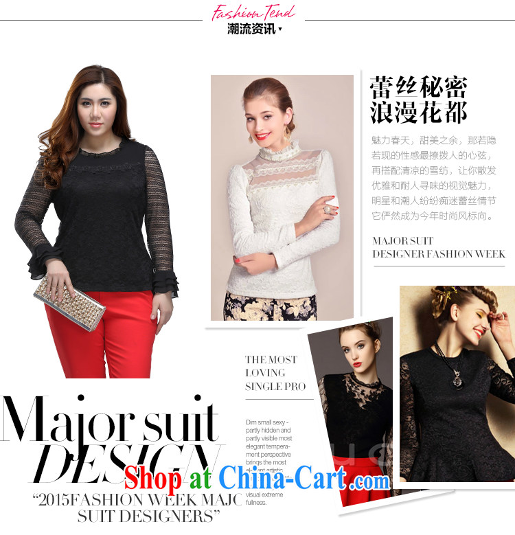 Slim LI Sau 2015 spring and summer new, larger ladies embroidery lace knocked the flouncing sleeves and sexy lace shirt Q 7951 white 4XL pictures, price, brand platters! Elections are good character, the national distribution, so why buy now enjoy more preferential! Health