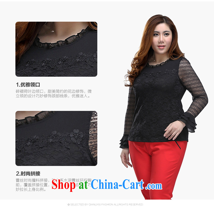 Slim LI Sau 2015 spring and summer new, larger ladies embroidery lace knocked the flouncing sleeves and sexy lace shirt Q 7951 white 4XL pictures, price, brand platters! Elections are good character, the national distribution, so why buy now enjoy more preferential! Health