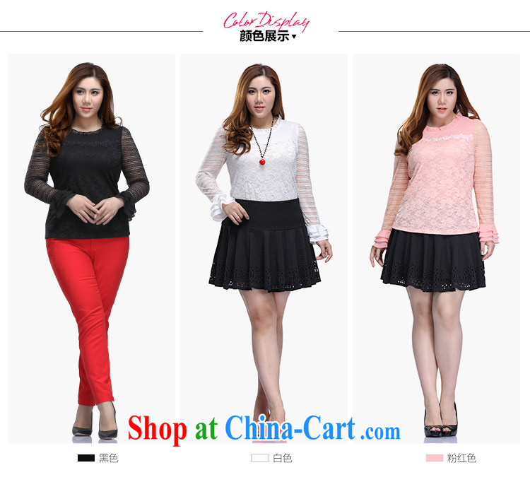 Slim LI Sau 2015 spring and summer new, larger ladies embroidery lace knocked the flouncing sleeves and sexy lace shirt Q 7951 white 4XL pictures, price, brand platters! Elections are good character, the national distribution, so why buy now enjoy more preferential! Health