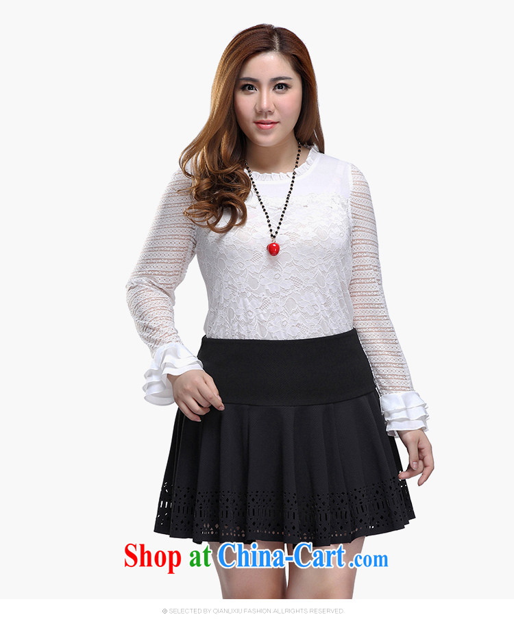 Slim LI Sau 2015 spring and summer new, larger ladies embroidery lace knocked the flouncing sleeves and sexy lace shirt Q 7951 white 4XL pictures, price, brand platters! Elections are good character, the national distribution, so why buy now enjoy more preferential! Health