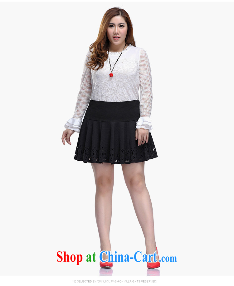 Slim LI Sau 2015 spring and summer new, larger ladies embroidery lace knocked the flouncing sleeves and sexy lace shirt Q 7951 white 4XL pictures, price, brand platters! Elections are good character, the national distribution, so why buy now enjoy more preferential! Health