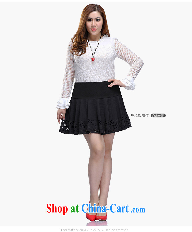 Slim LI Sau 2015 spring and summer new, larger ladies embroidery lace knocked the flouncing sleeves and sexy lace shirt Q 7951 white 4XL pictures, price, brand platters! Elections are good character, the national distribution, so why buy now enjoy more preferential! Health