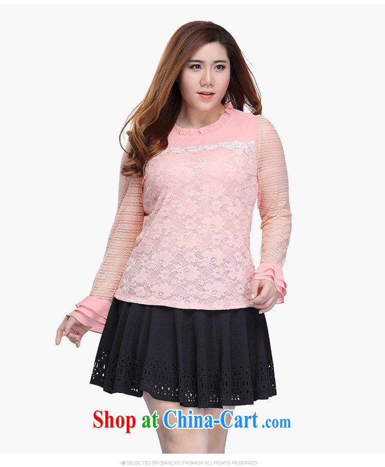 Slim LI Sau 2015 spring and summer new, larger ladies embroidery lace knocked the flouncing sleeves and sexy lace shirt Q 7951 white 4XL pictures, price, brand platters! Elections are good character, the national distribution, so why buy now enjoy more preferential! Health