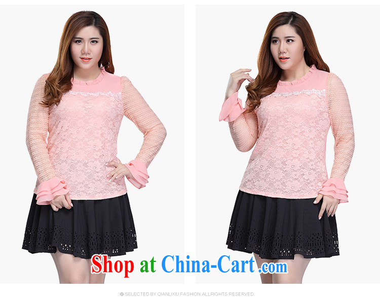 Slim LI Sau 2015 spring and summer new, larger ladies embroidery lace knocked the flouncing sleeves and sexy lace shirt Q 7951 white 4XL pictures, price, brand platters! Elections are good character, the national distribution, so why buy now enjoy more preferential! Health