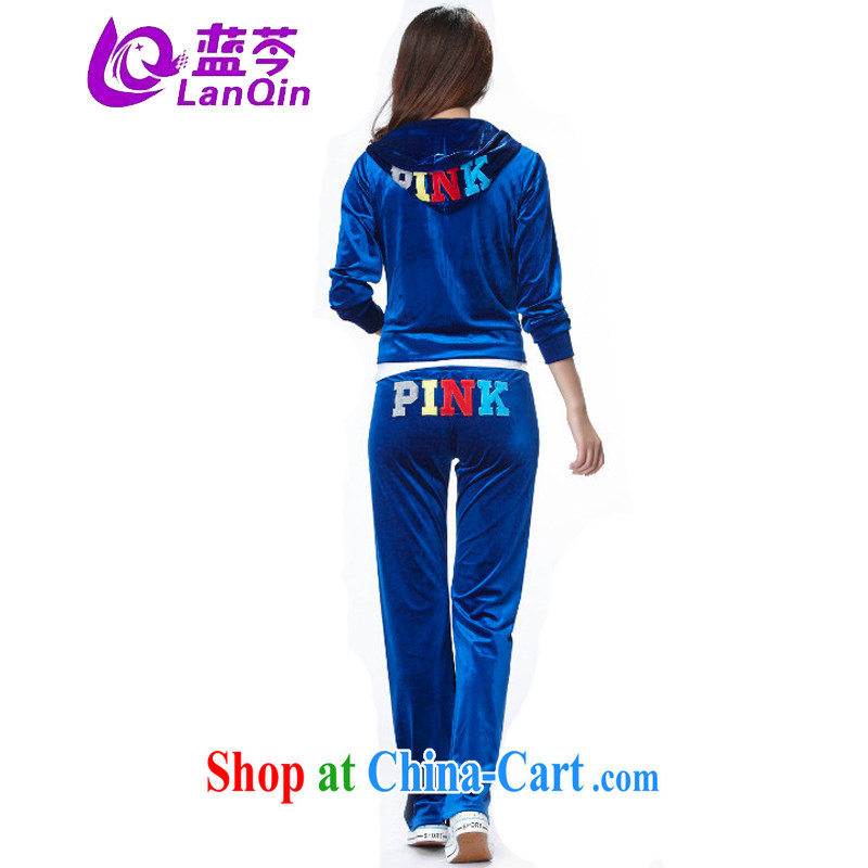 The Superintendent spring 2015 Women's clothes trendy Korean version, clothing and gold velvet sport and leisure clothing female color blue XL colored blue XL, the Superintendent (lanqin), online shopping