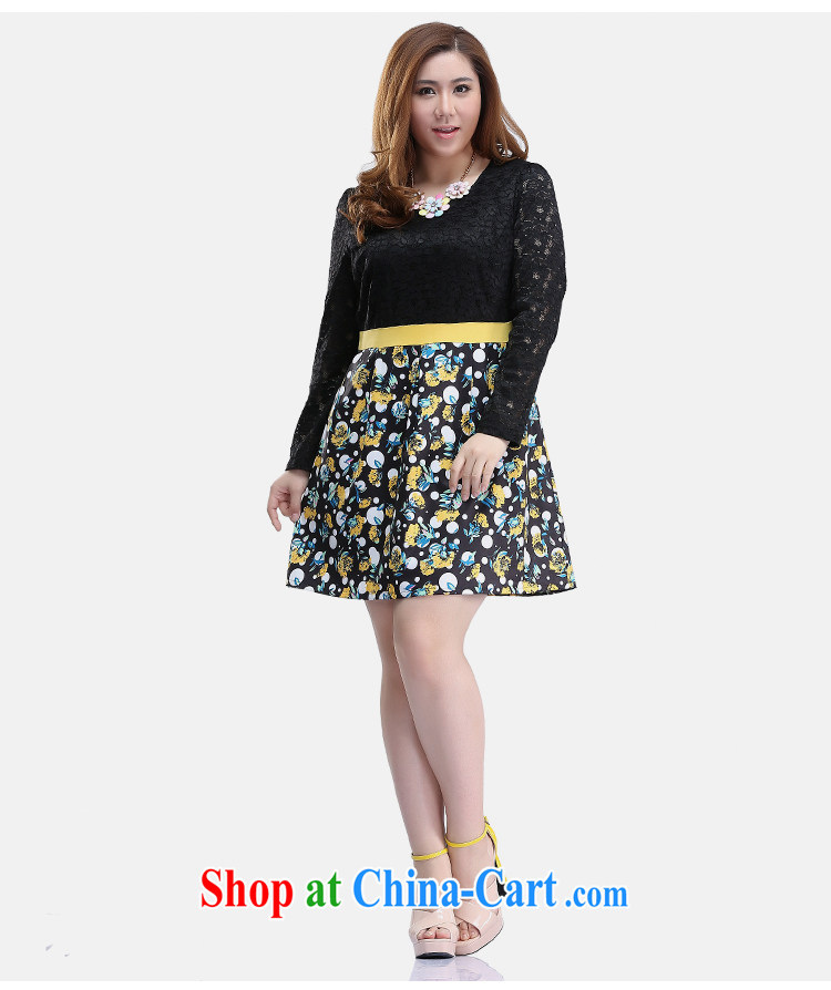 Slim LI Sau 2015 spring new, larger female sweet lace with elegant beauty stamp long-sleeved leave of two garment Q 7905 black 4XL pictures, price, brand platters! Elections are good character, the national distribution, so why buy now enjoy more preferential! Health