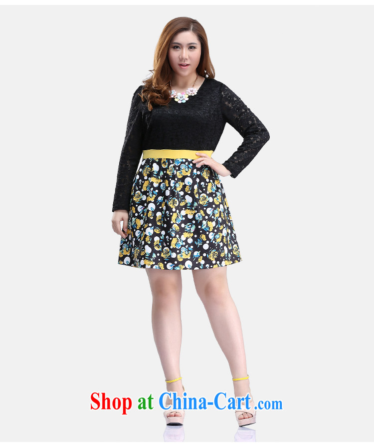 Slim LI Sau 2015 spring new, larger female sweet lace with elegant beauty stamp long-sleeved leave of two garment Q 7905 black 4XL pictures, price, brand platters! Elections are good character, the national distribution, so why buy now enjoy more preferential! Health