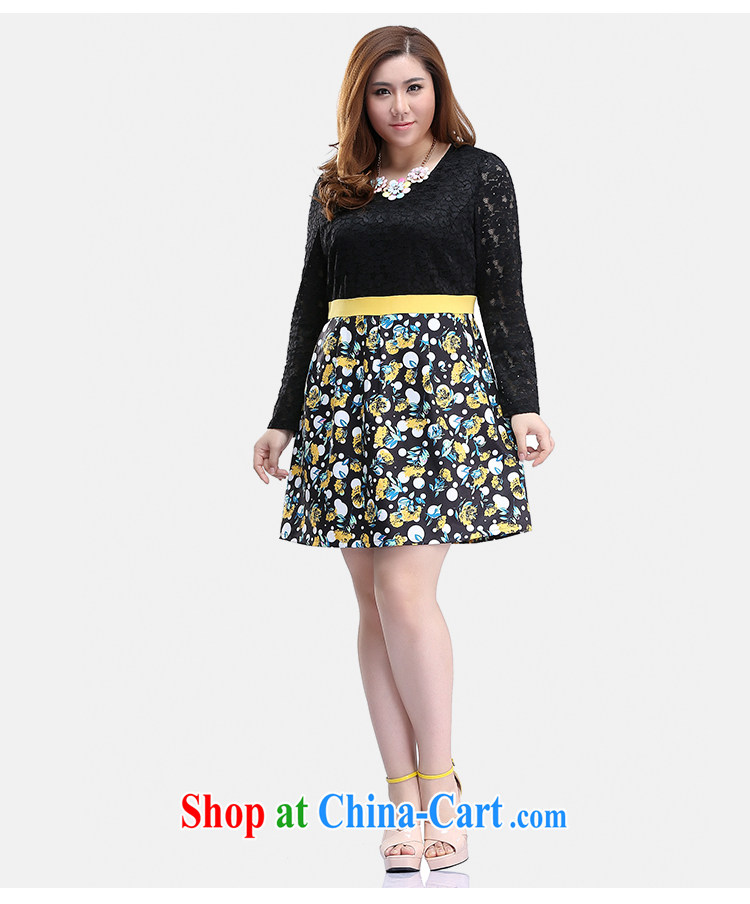 Slim LI Sau 2015 spring new, larger female sweet lace with elegant beauty stamp long-sleeved leave of two garment Q 7905 black 4XL pictures, price, brand platters! Elections are good character, the national distribution, so why buy now enjoy more preferential! Health