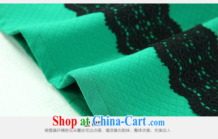 Slim LI Sau 2015 spring and summer with new, larger female H-style lapel retro lace OL long-sleeved dresses Q 7105 green 4 XL pictures, price, brand platters! Elections are good character, the national distribution, so why buy now enjoy more preferential! Health