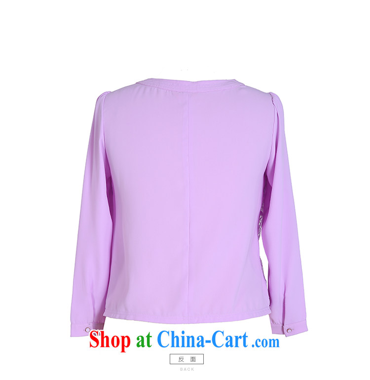 Slim Li Su-2015, new XL girls decorated in thick MM lace stitching long-sleeved and snow-woven lace shirt Q 7316 purple 3XL pictures, price, brand platters! Elections are good character, the national distribution, so why buy now enjoy more preferential! Health