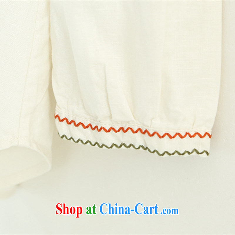 The poem Julia spring linen large code mm thick shirt ethnic wind sum of literary and artistic embroidery cotton the long-sleeved shirt solid white, code, and Julia poetry, and shopping on the Internet