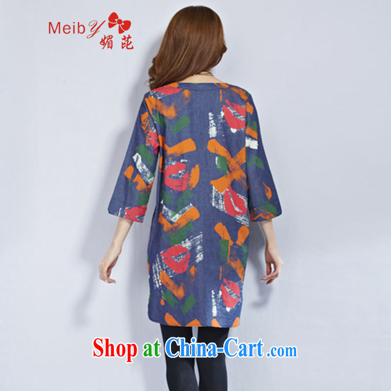 The Code women ground 100 2015 Spring Arts, cotton the female loose the code stamp cowboy dress 2956 #red XXL, Mei Sanitary accommodation (Meiby), shopping on the Internet