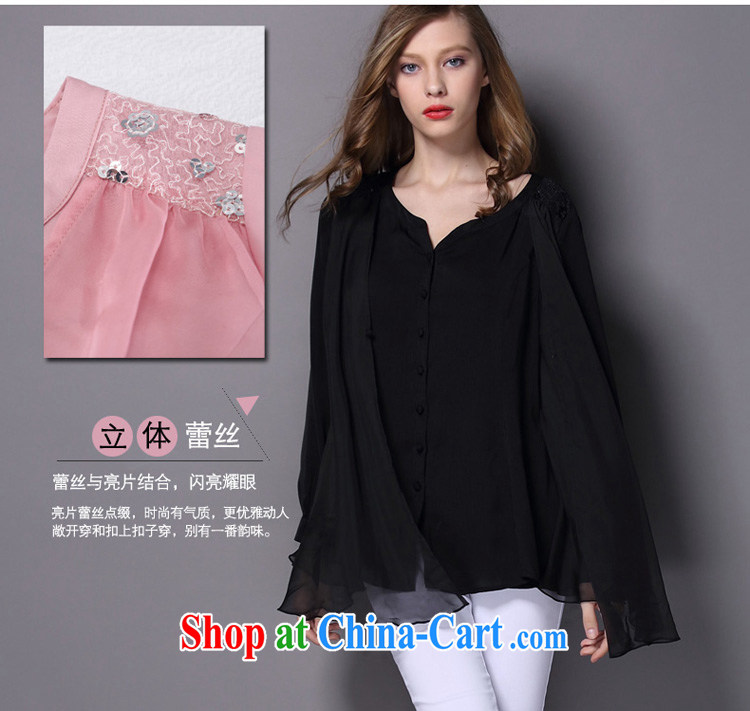 To better snow-woven shirt, long-sleeved 2015 spring new, larger female American big wind lace solid shirt female bare pink spot 5 XL for 175 - 190 Jack pictures, price, brand platters! Elections are good character, the national distribution, so why buy now enjoy more preferential! Health