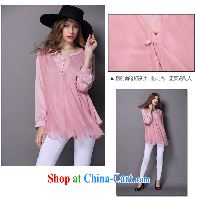 To better snow-woven shirt, long-sleeved 2015 spring new, larger female American big wind lace solid shirt female bare pink spot 5 XL for 175 - 190 Jack pictures, price, brand platters! Elections are good character, the national distribution, so why buy now enjoy more preferential! Health