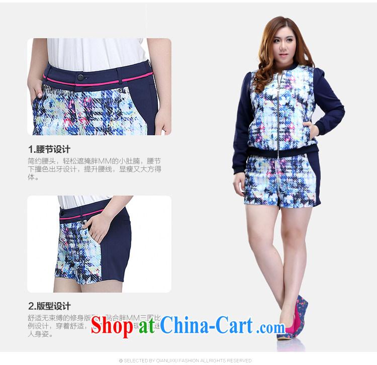 Slim LI Sau 2015 spring new, larger female knocked the digital stamp thick MM 100 cultivating ground shorts girl hot pants Q 7113 blue 5 XL pictures, price, brand platters! Elections are good character, the national distribution, so why buy now enjoy more preferential! Health
