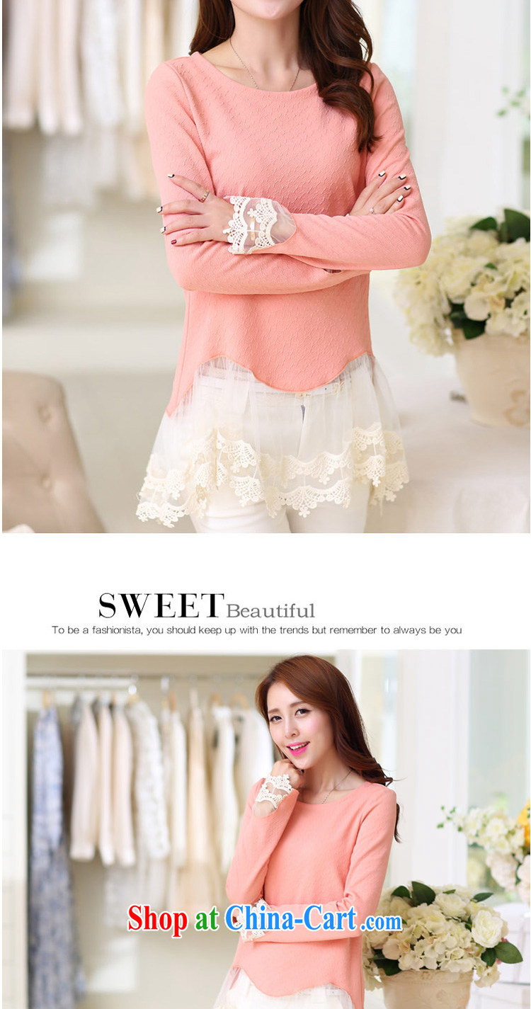 flower girl Isabelle 2015 spring new Korean small incense, sweet lace cuff stitching loose the code snow woven shirts female D 1501 pink XXXL pictures, price, brand platters! Elections are good character, the national distribution, so why buy now enjoy more preferential! Health