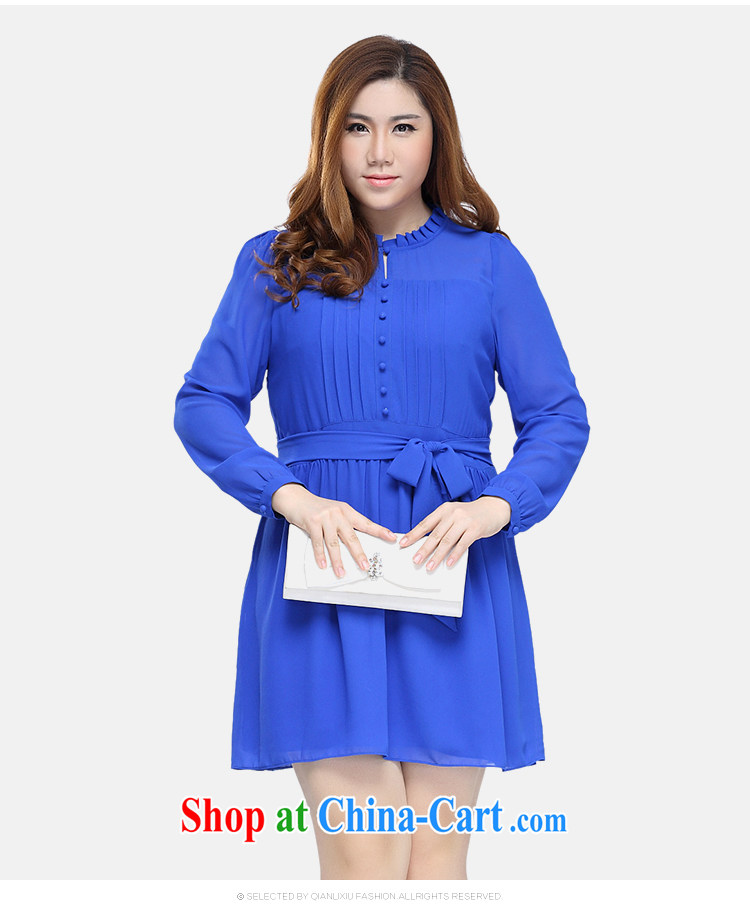 Slim Li-su 2015 spring and summer new, larger female Solid Color bow tie and collar snow woven long-sleeved dresses Q 7233 watermelon red 4XL pictures, price, brand platters! Elections are good character, the national distribution, so why buy now enjoy more preferential! Health