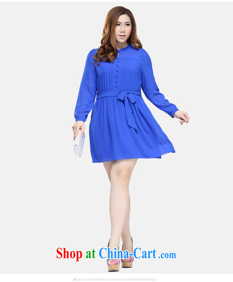 Slim Li-su 2015 spring and summer new, larger female Solid Color bow tie and collar snow woven long-sleeved dresses Q 7233 watermelon red 4XL pictures, price, brand platters! Elections are good character, the national distribution, so why buy now enjoy more preferential! Health