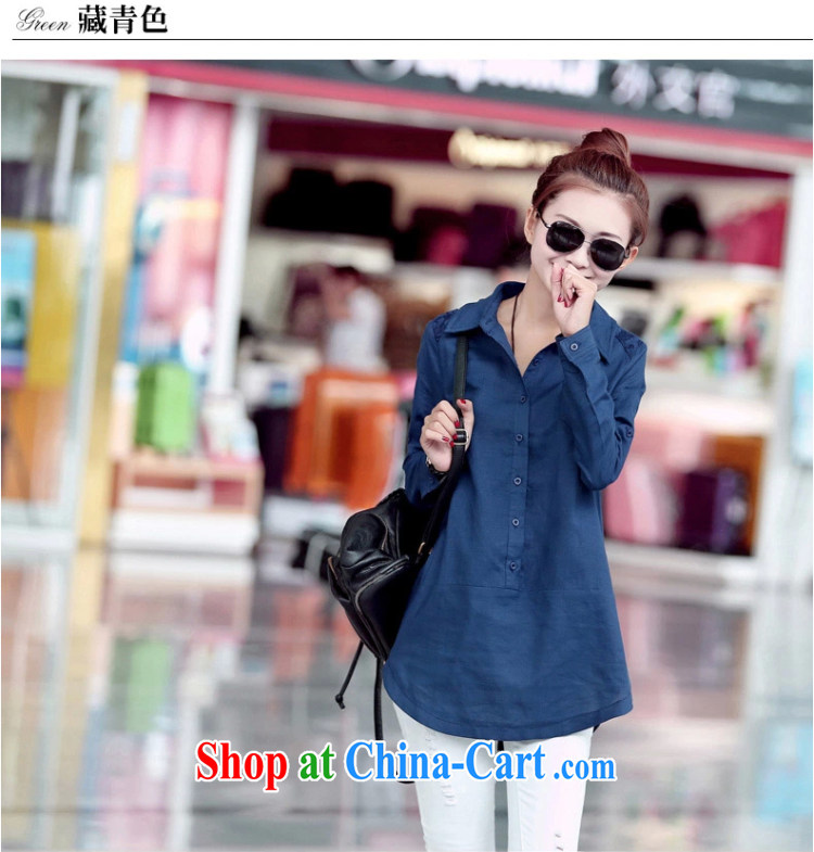 2015 new spring loaded long-sleeved T-shirt large, Autumn with long-sleeved T-shirt loose Korean-shirt female spring cotton Ma shirt T-shirt dark blue XXL pictures, price, brand platters! Elections are good character, the national distribution, so why buy now enjoy more preferential! Health