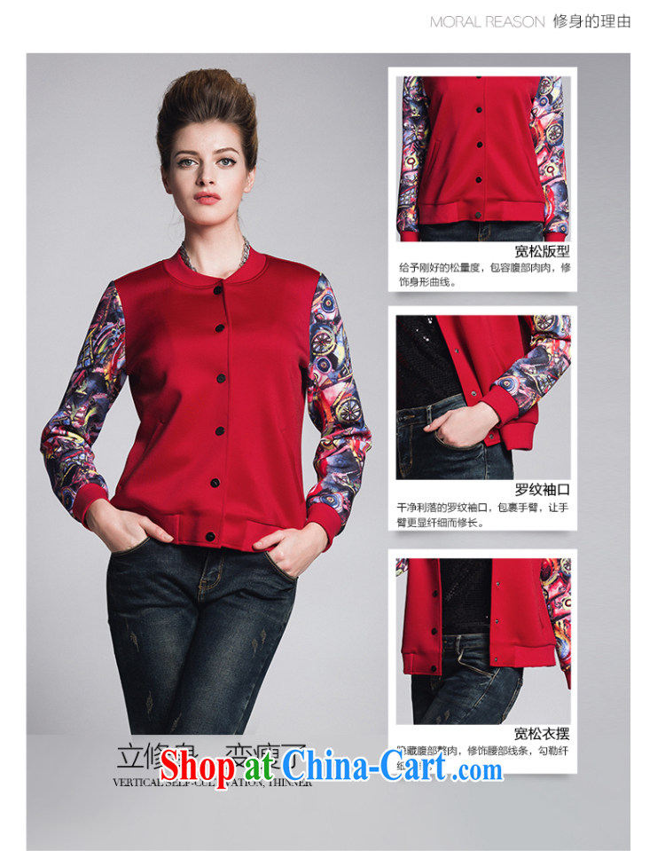 Slim, Mr Big, female 2015 spring new thick mm stylish Korean floral tiles jacket 951047461 red 4 XL pictures, price, brand platters! Elections are good character, the national distribution, so why buy now enjoy more preferential! Health