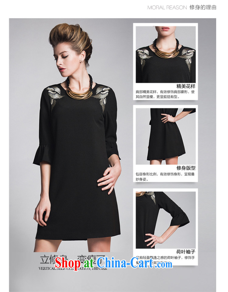 The Mak larger women 2015 spring new thick mm stylish lady embroidered graphics thin dress 951106032 black 3 XL pictures, price, brand platters! Elections are good character, the national distribution, so why buy now enjoy more preferential! Health