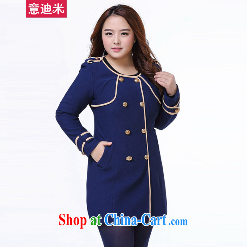 It's new, larger women spring 2015, round-neck collar cardigan, long-yi girls C 1 - 1016 dark blue XXXL