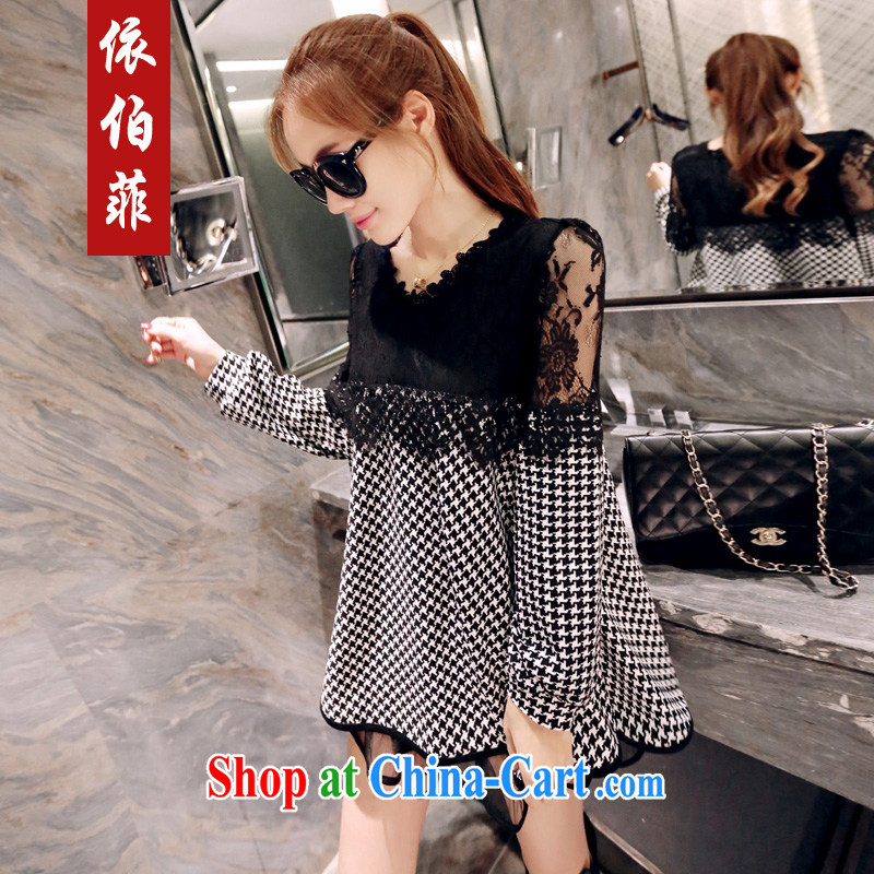 According to perfect 2015 spring new emphasis on MM and indeed increase, female lace stitching 1000 birds, loose dresses female Y 5009 1000 bird 3 XL, according to perfect (Yibofei), and shopping on the Internet