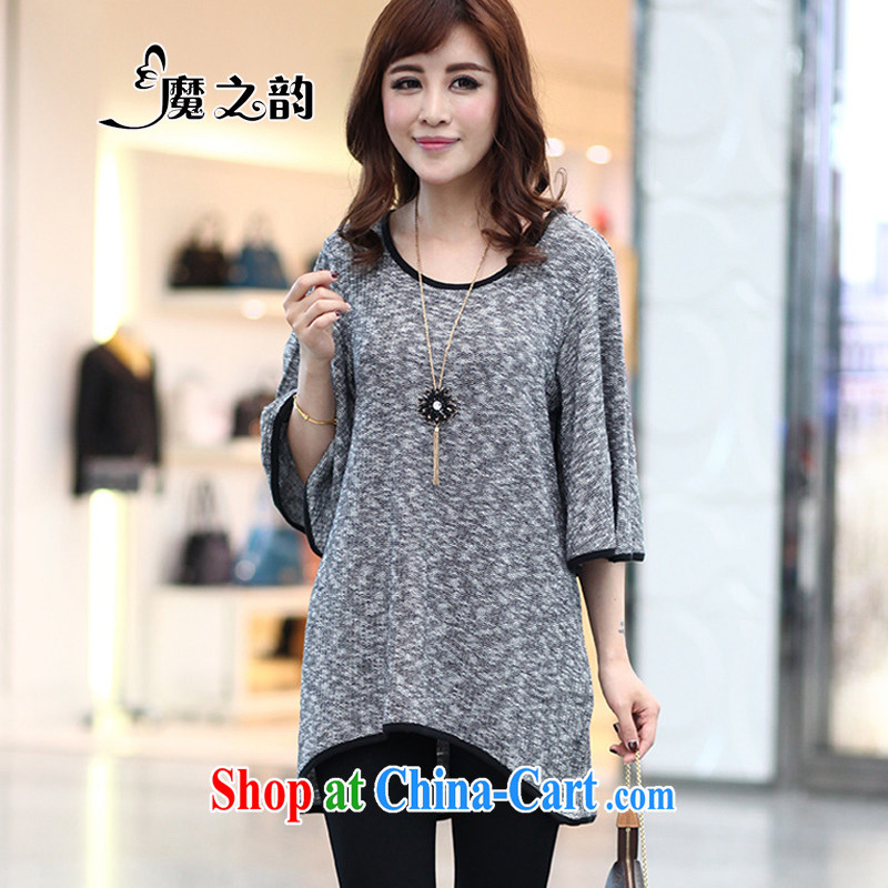 Magic of the 2015 spring new Korean version the FAT and FAT MM stylish bat sleeves loose the code female T pension 81,312 gray XXXXXL, magic of the target, and shopping on the Internet