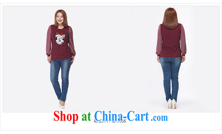 The MSShe indeed XL women 2015 spring thick MM lovely long-sleeved round neck shirt T 2511 wine red 2 XL pictures, price, brand platters! Elections are good character, the national distribution, so why buy now enjoy more preferential! Health