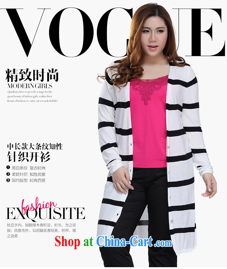 Slim LI Sau 2015 spring and summer new, larger female Korean jacket long, large streaks knitted shirts Q 7360 blue and white 3 XL pictures, price, brand platters! Elections are good character, the national distribution, so why buy now enjoy more preferential! Health