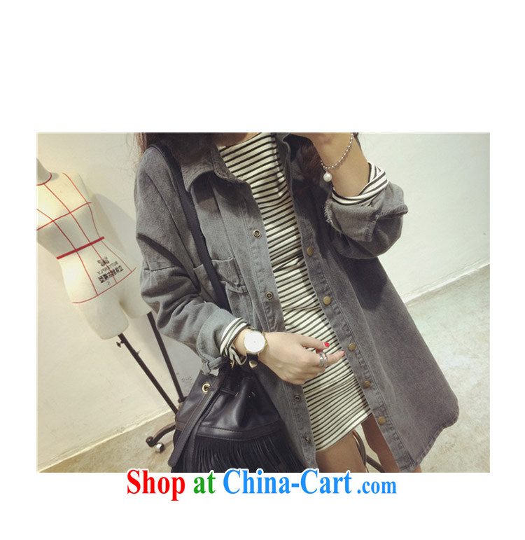 Princess Ponte 2015 jacket long denim jacket loose ground on 100 female BF wind long-sleeved denim shirt dark blue large code are code pictures, price, brand platters! Elections are good character, the national distribution, so why buy now enjoy more preferential! Health