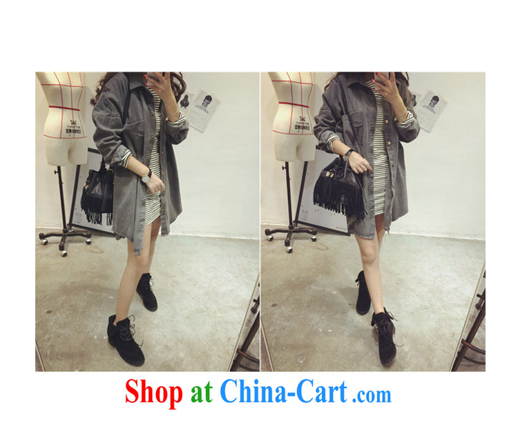 Princess Ponte 2015 jacket long denim jacket loose ground on 100 female BF wind long-sleeved denim shirt dark blue large code are code pictures, price, brand platters! Elections are good character, the national distribution, so why buy now enjoy more preferential! Health