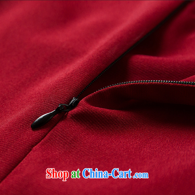 Mephidross economy honey, spring 2015 the new, and indeed increase, female embroidery stitching doll collar cuff dress 2823 big red code 5 XL 200 jack, evergreens economy honey Silk (MENTIMISI), online shopping