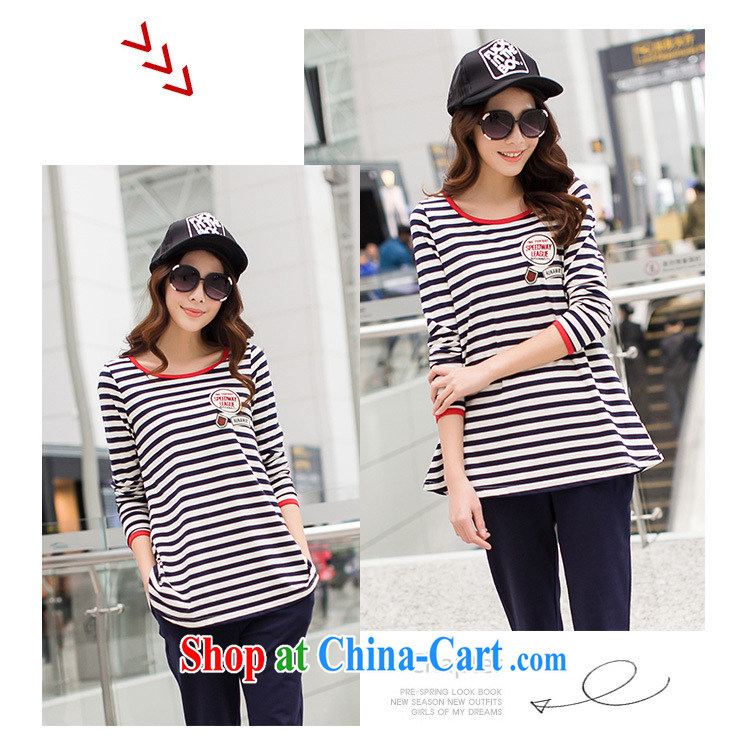 MissDonut 2015 spring new XL women mm thick Korean liberal stripes T-shirt + pants two-piece with red code 3 XL pictures, price, brand platters! Elections are good character, the national distribution, so why buy now enjoy more preferential! Health