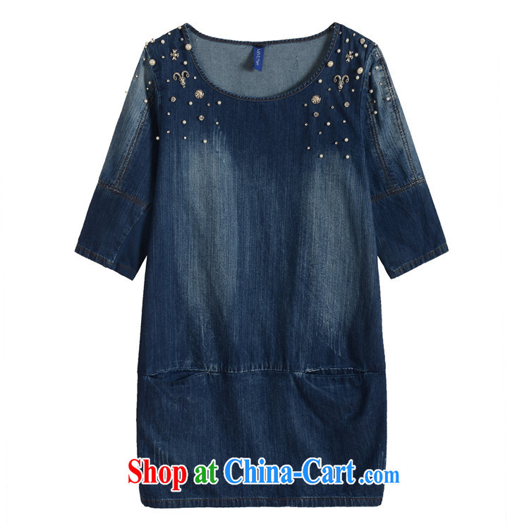 Thin (NOS) Korean version of the greater code female summer and indeed increase staple in Pearl cuff denim dress M 51,291 deep blue 5 200 XL Jack left and right through pictures, price, brand platters! Elections are good character, the national distribution, so why buy now enjoy more preferential! Health