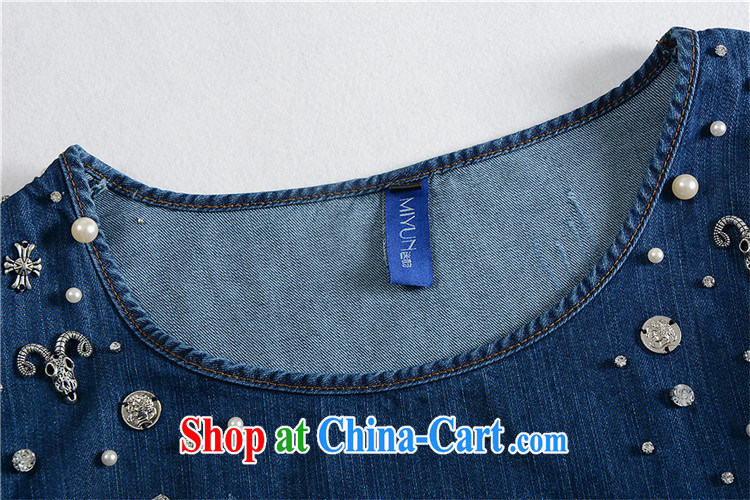 Thin (NOS) Korean version of the greater code female summer and indeed increase staple in Pearl cuff denim dress M 51,291 deep blue 5 200 XL Jack left and right through pictures, price, brand platters! Elections are good character, the national distribution, so why buy now enjoy more preferential! Health