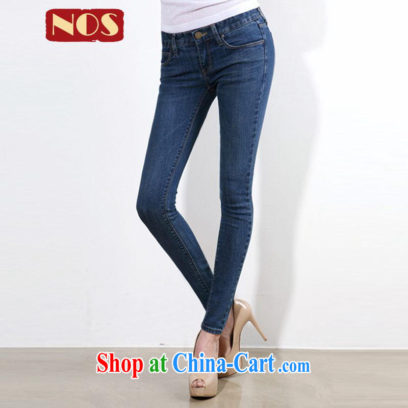 Thin _NOS_ Korean version of the greater code female summer New Beauty video skinny legs jeans pants M 25,011 blue 42 code 210 about Jack wearing