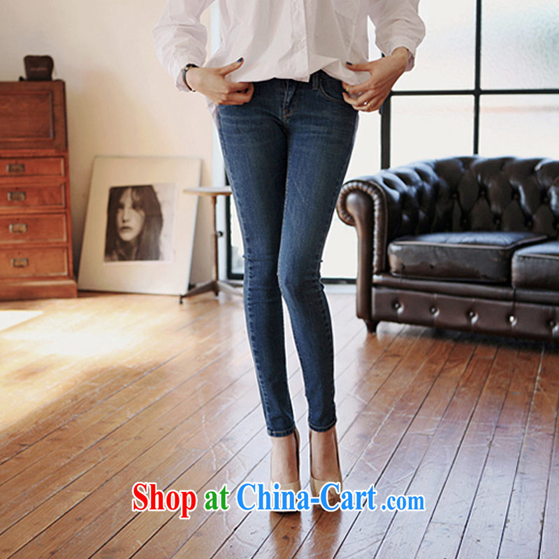 Thin (NOS) Korean version of the greater code female summer New Beauty video skinny legs jeans pants M 25,011 blue 42, 210 about Jack wearing thin (NOS), online shopping