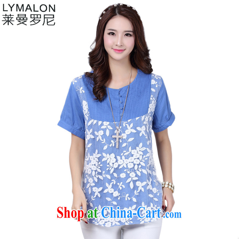 Lehman Ronnie lymalon thick, graphics thin 2015 spring and summer, the Korean version on the MM, female loose short sleeve shirt T 1606 m White 4XL, Lehman Ronnie (LYMALON), and, on-line shopping