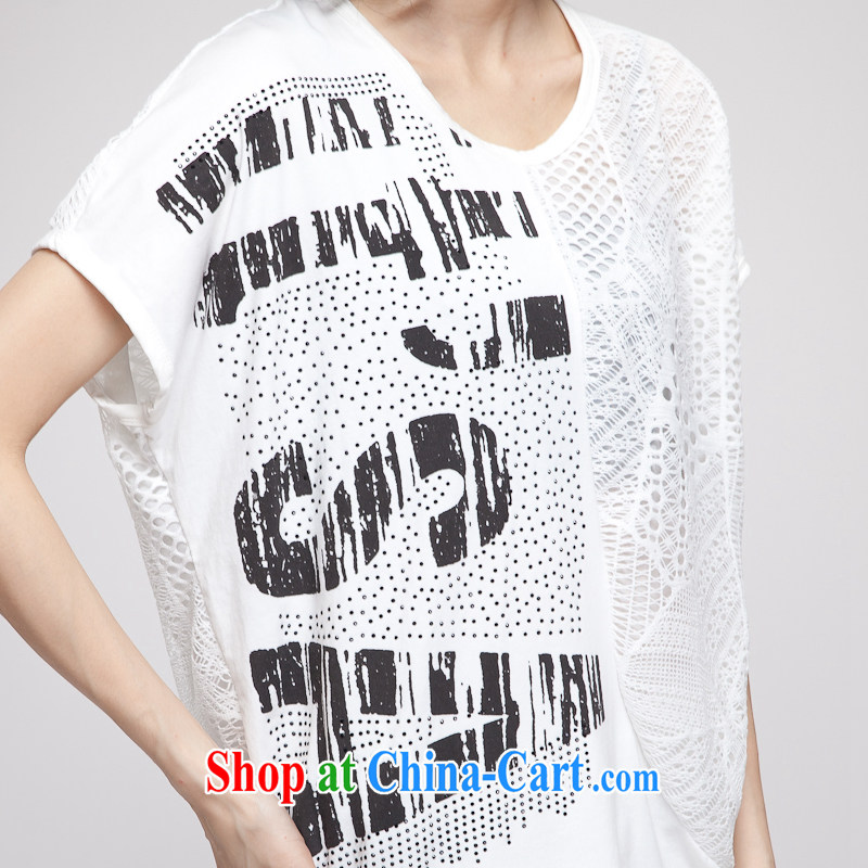Cayman, and indeed the XL female thick mm summer 2015 new thick sister graphics thin Korean bat sleeves short-sleeved T T-shirt T-shirt white small, code, population, and shopping on the Internet