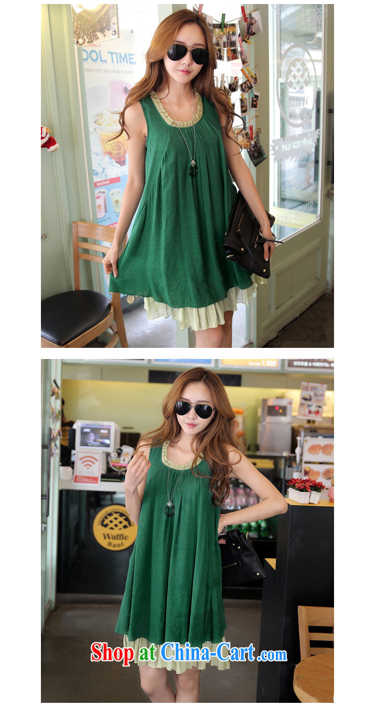 Gillian Chung Wa Dae, 2015 spring and summer with Korean fashion snow woven flouncing lady, loose the code vest dress (the belt) 8042 green XL pictures, price, brand platters! Elections are good character, the national distribution, so why buy now enjoy more preferential! Health