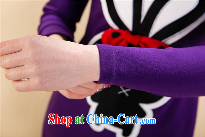 Ngai Nov 2015 spring, larger female Korean Beauty graphics thin cartoon stickers, long-sleeved sweater dress 8133 purple 4 XL pictures, price, brand platters! Elections are good character, the national distribution, so why buy now enjoy more preferential! Health