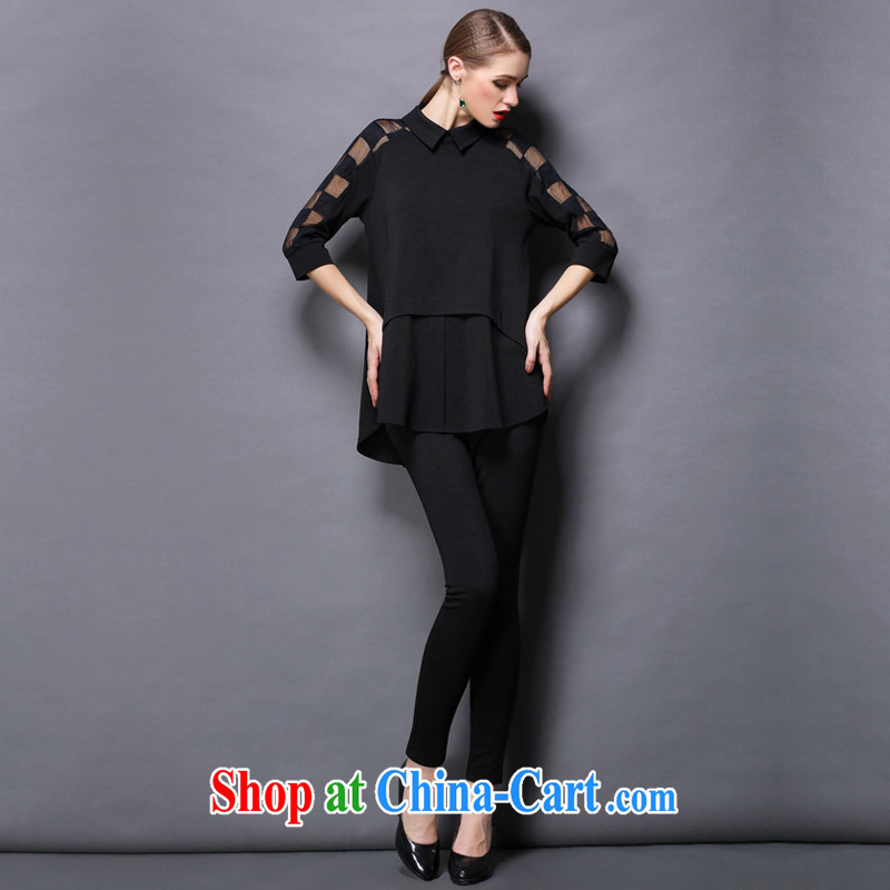 The silk, honey XL girls thick MM graphics thin spring loose video thin shirt ZZ 1800 black 2 XL (135 jack - 149 jack wear), the population, honey, and shopping on the Internet